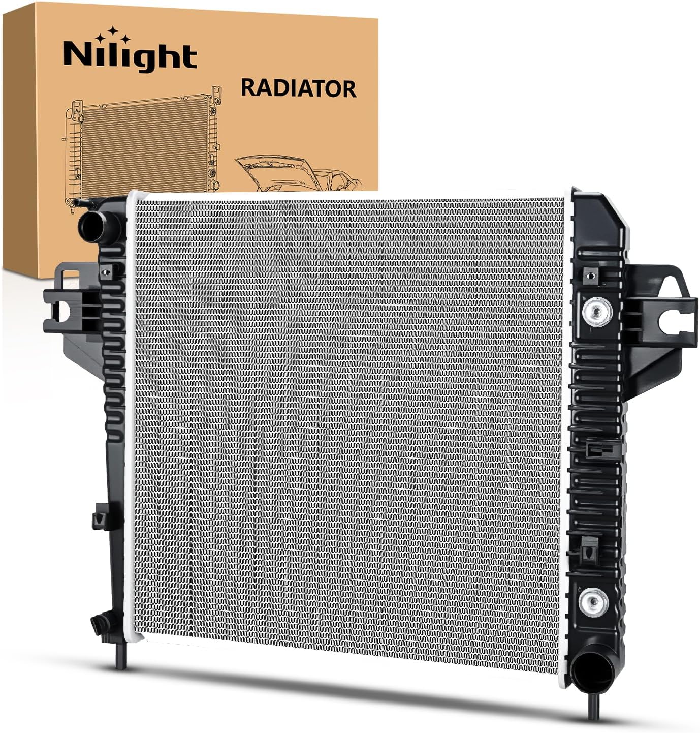 Radiator for Jeep Liberty 3.7L 2002 2003 2004 2005 2006, Engine Coolant Radiator with Oil Cooler, Automatic Transmission, Replace# 52080120AB, CU2481, 2481