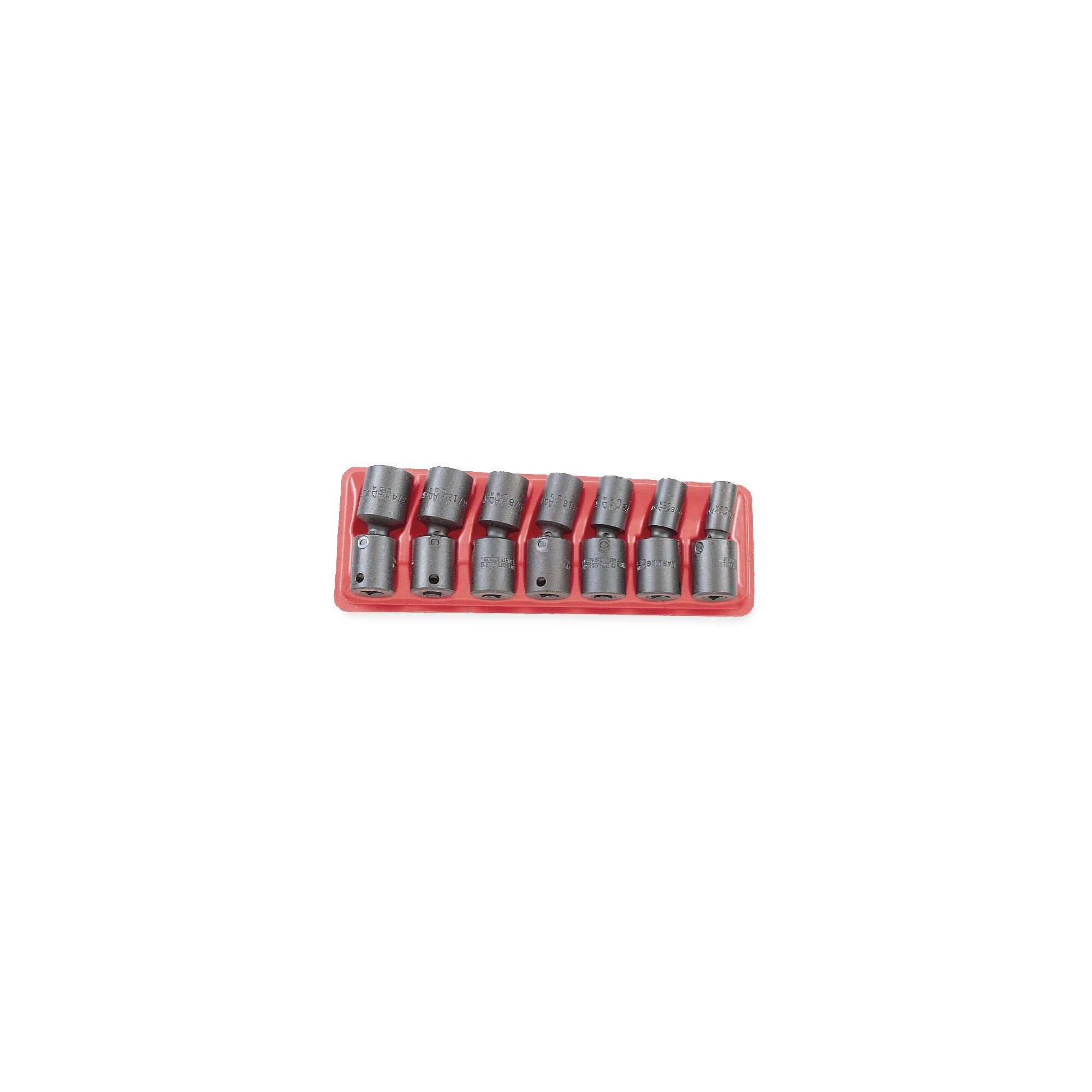 Socket Set, Deep Universal Impact SAE 3/8" Drive - 7-PC. – 6-PT.