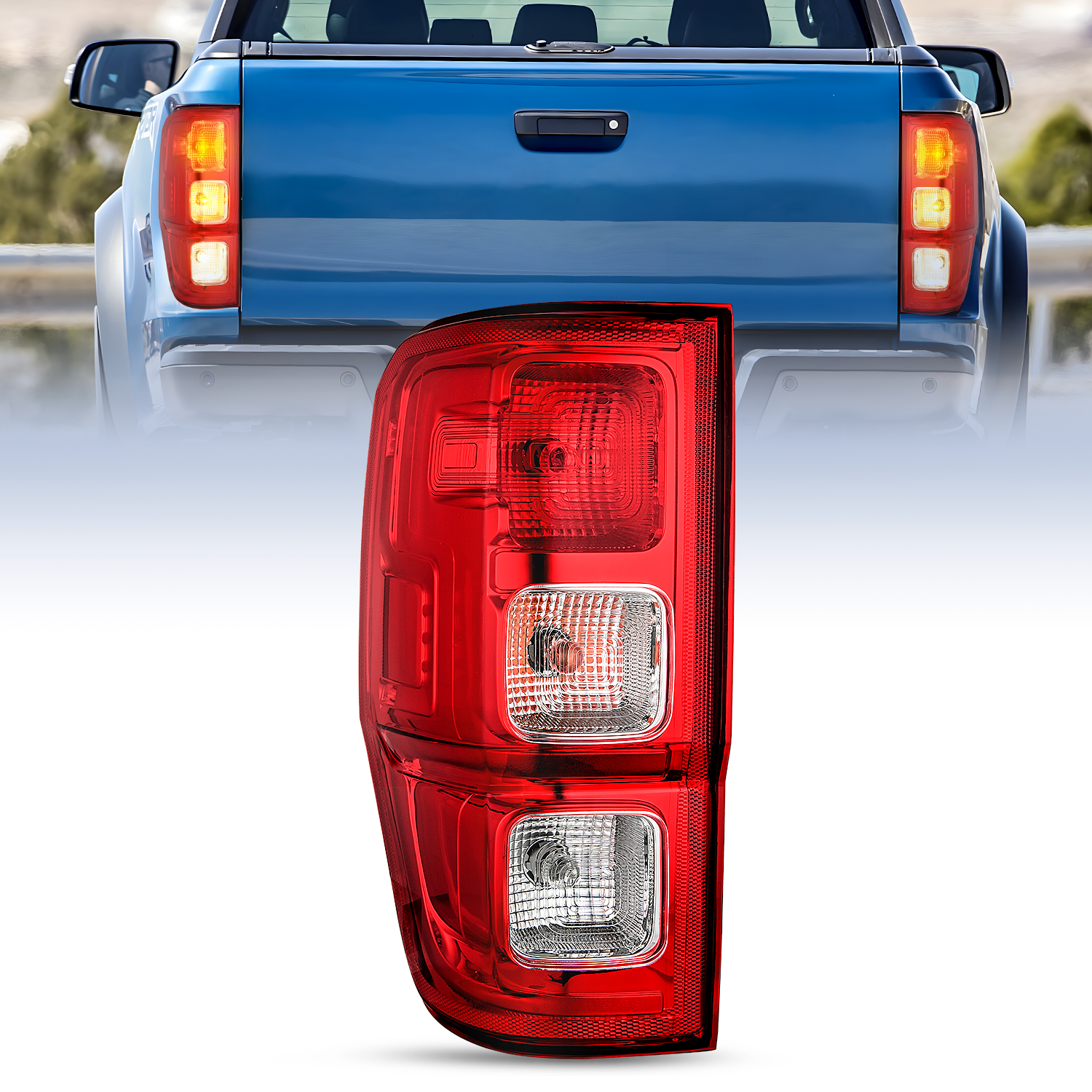 Taillight Assembly Compatible with Ford Ranger XL 2019 2020 2021 2022 2023 Rear Tail Light Lamp Replacement OE Style LED and halogen bulbs Driver Side