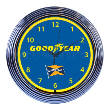 Neonetics 8GYYLW Goodyear Tires Yellow Neon Clock