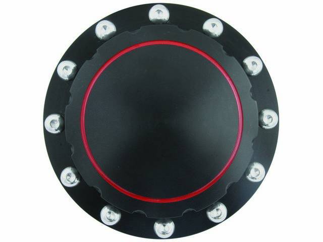 Fuel Cap, Vented, Custom Billet Aluminum, Black Anodized