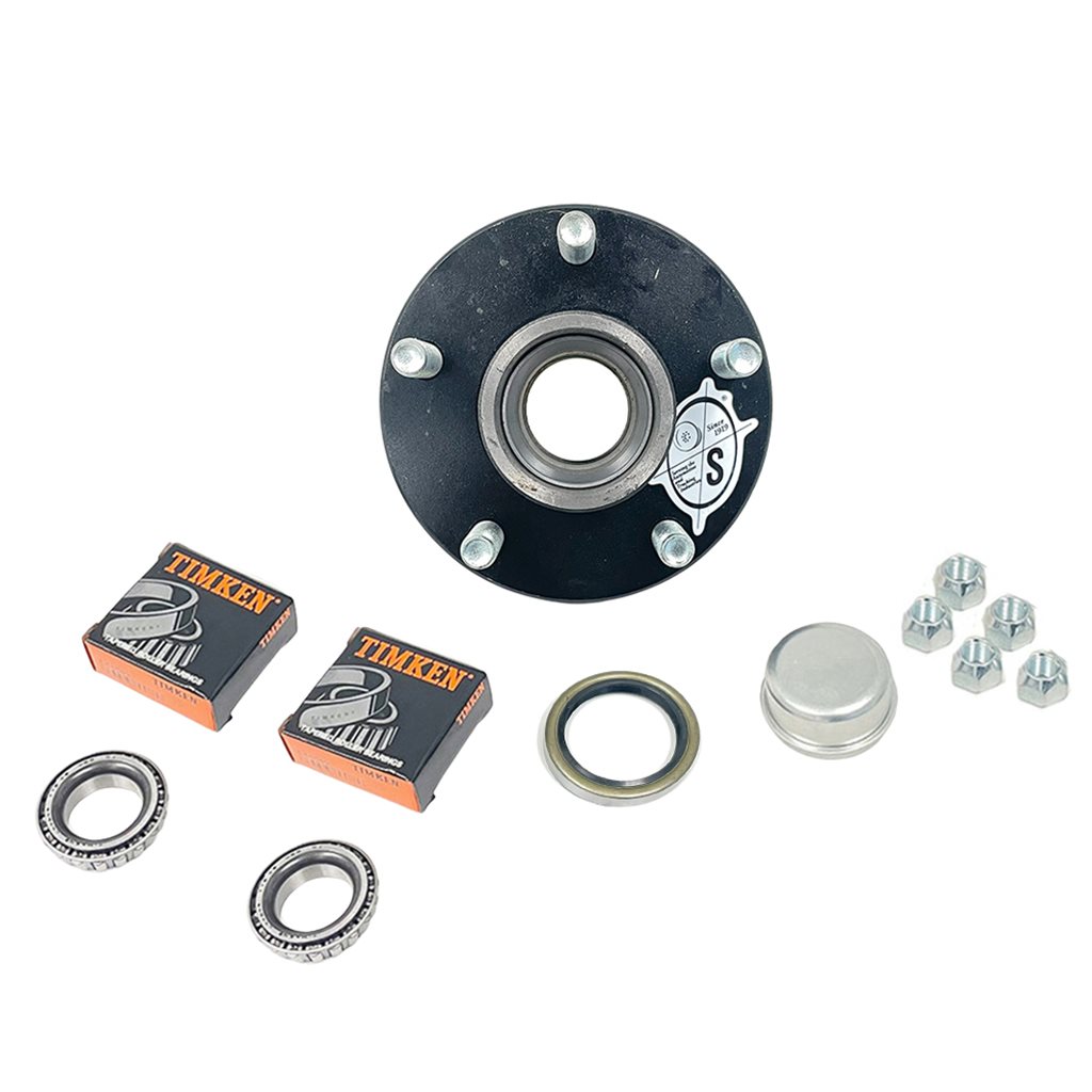 TruRyde BT9 5-4.5" Trailer Hub with Parts including Timken Bearings for a 2,000 lbs. Trailer Axle - BT1229E-TK