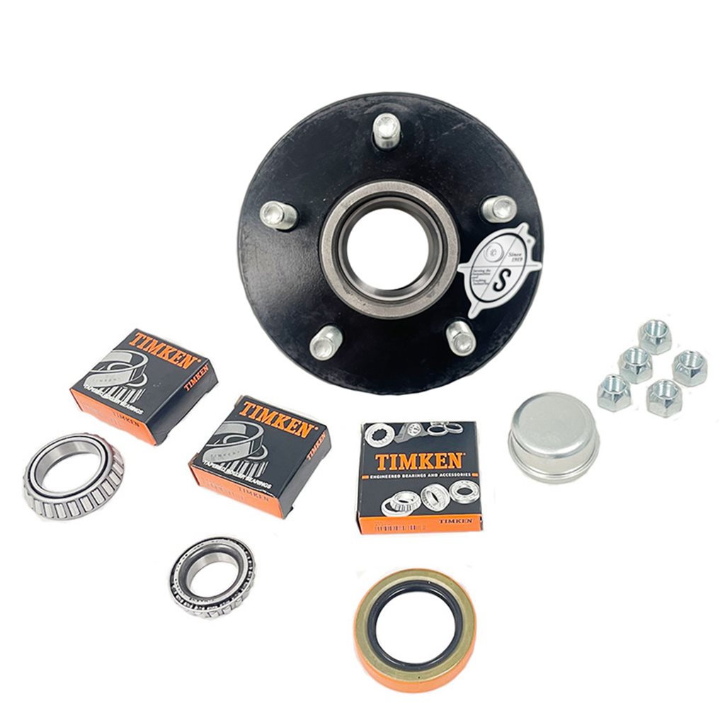 TruRyde 5-4.75" Bolt Circle Trailer Hub with Parts including Timken Bearings for a 3,500 lbs. Trailer Axle - 5475LB1E-TK