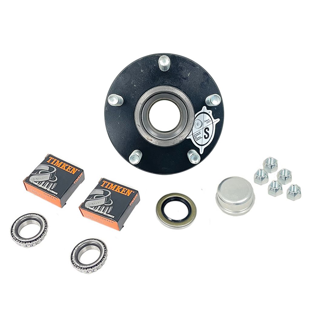 TruRyde BT8 5-4.5" Trailer Hub with Parts including Timken Bearings for a 2,000 lbs. Trailer Axle - BT122E-TK