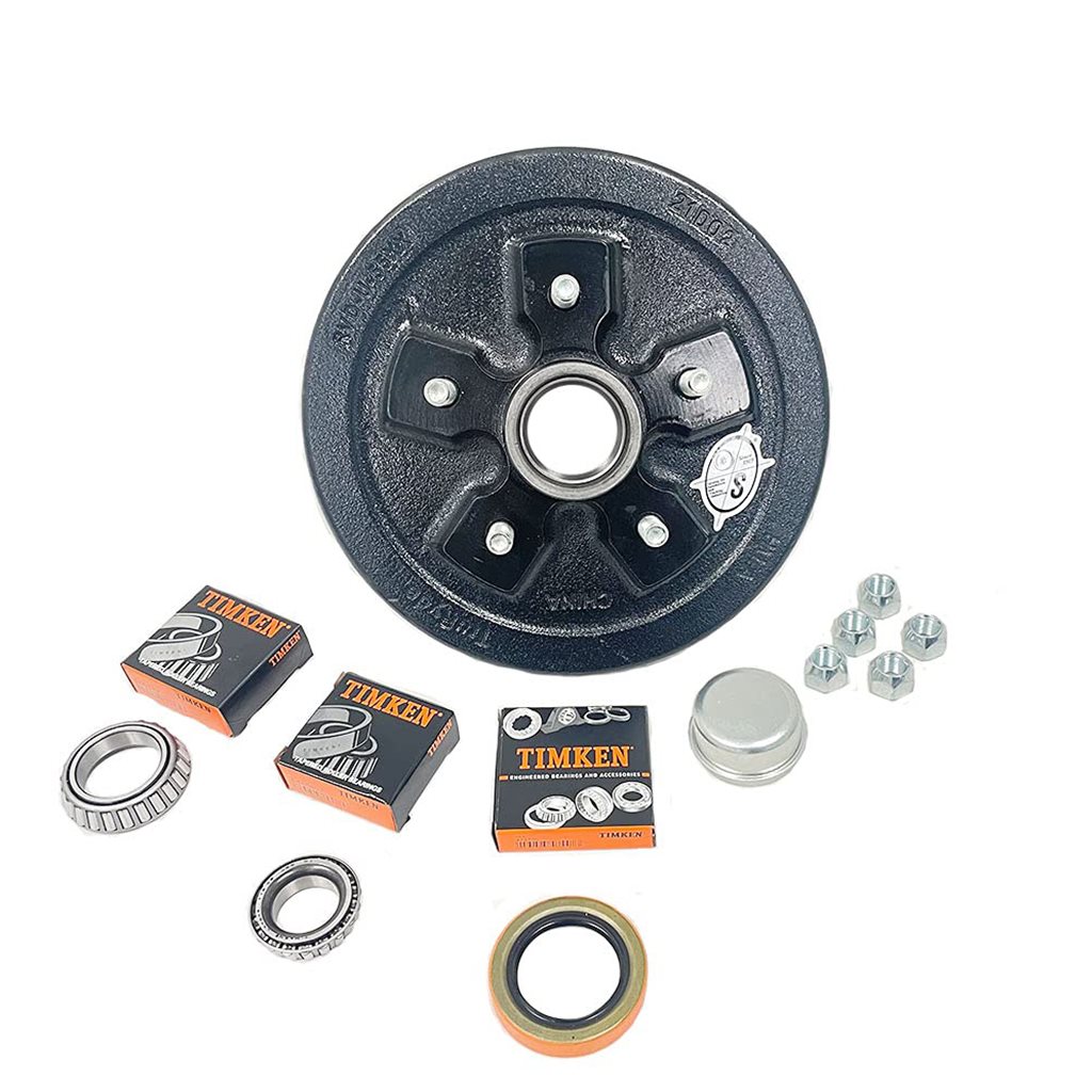 TruRyde 5-5" Bolt Circle Trailer Hub/Drum with Parts including Timken Bearings for a 3,500 lbs. Trailer Axle -550LB3E-TK
