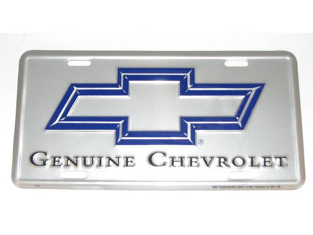 Genuine Chevrolet License Plate, Silver