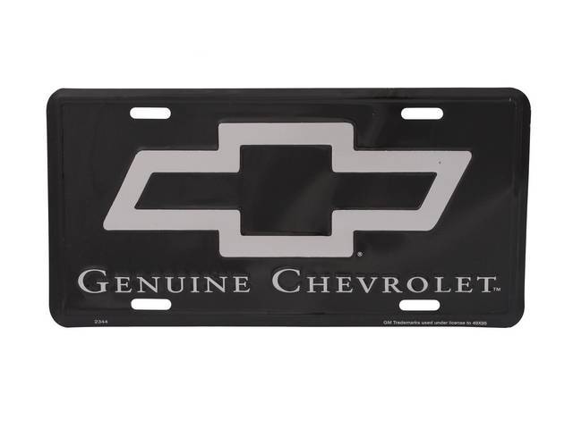 Genuine Chevrolet License Plate, Black