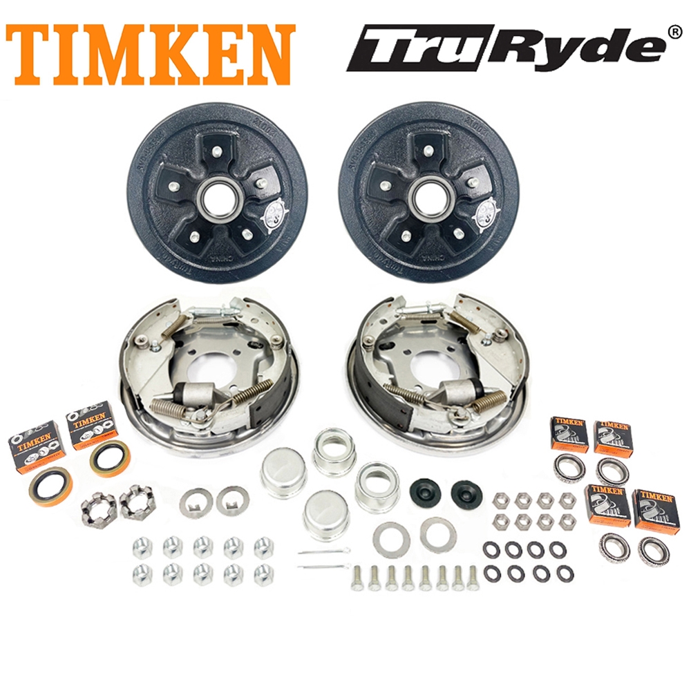 5-4.75" Bolt Circle 3,500 lbs. TruRyde Trailer Axle Hydraulic Brake Kit with Timken Bearings - BK5475HYD-TK