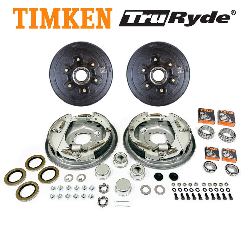 6-5.5" Bolt Circle 5,200 lbs. TruRyde Trailer Axle Hydraulic Brake Kit with Timken Bearings - BK13HYD-TK