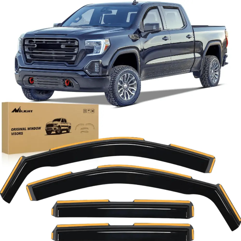 2019 2020 2021 2022 2023 2024 Chevy Silverado 1500 Crew Cab/GMC Sierra 1500 Crew Cab Rain Guards Acrylic 4Pcs