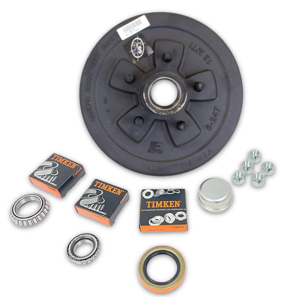 Dexter 5-4.5" Bolt Circle Trailer Hub/Drum with Parts including Timken Bearings for a 3,500 lbs. Trailer Axle -545LB3E-DB-TK