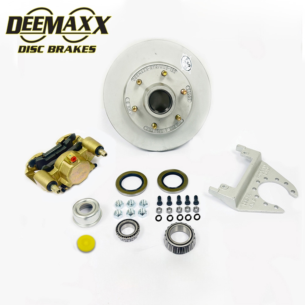 DeeMaxx 5,200 lbs. Disc Brake Kit for One Wheel with Gold Zinc Caliper - DM52KGOLD