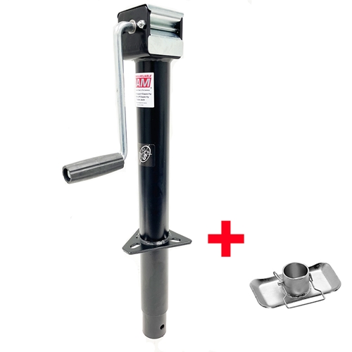 5,000 lbs. Side Wind RAM A-frame Jack w/ Zinc Foot Plate - TJA-5000S-B-JF-100-Z
