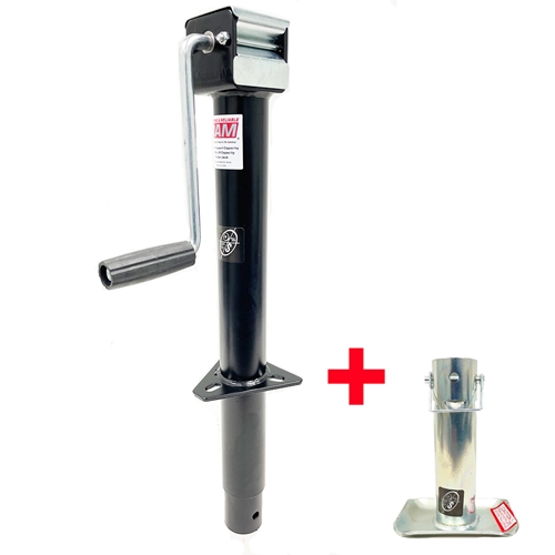 5,000 lbs. Side Wind RAM A-frame Jack w/ Zinc Round Foot Plate - TJA-5000S-B-JF-101-Z