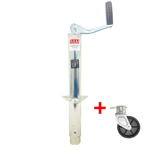 RAM 2,000 lbs. Zinc A-Frame Trailer Jack w/6" Poly Caster Wheel TJA-2000-Z-JC-101