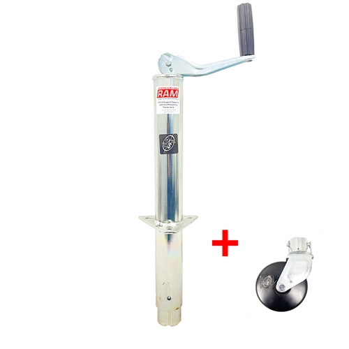 RAM 2,000 lbs. Zinc A-Frame Trailer Jack w/6" Steel Caster Wheel TJA-2000-Z-JC-102