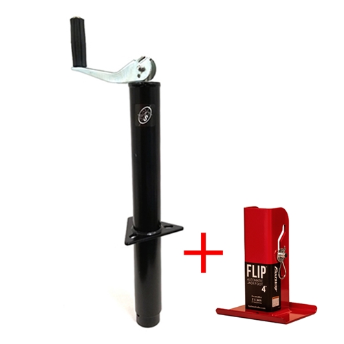 RAM 2,000 lbs. A-Frame Trailer Jack w/ 4" Fastway Flip Foot TJA-2000-B-FLIP4