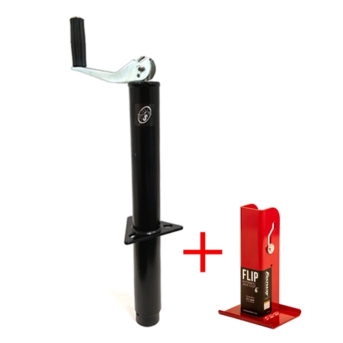 RAM 2,000 lbs. A-Frame Trailer Jack w/ 6" Fastway Flip Foot TJA-2000-B-FLIP6