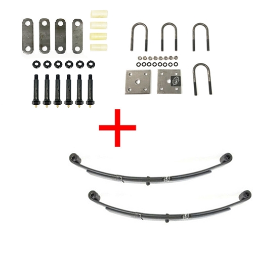 Greaseable 2,000 lbs. Trailer Axle Suspension kit Including Leaf Springs, Shackle & U-Bolt Kit - HLWB2000-KIT (No Hangers & Wet Bolts)
