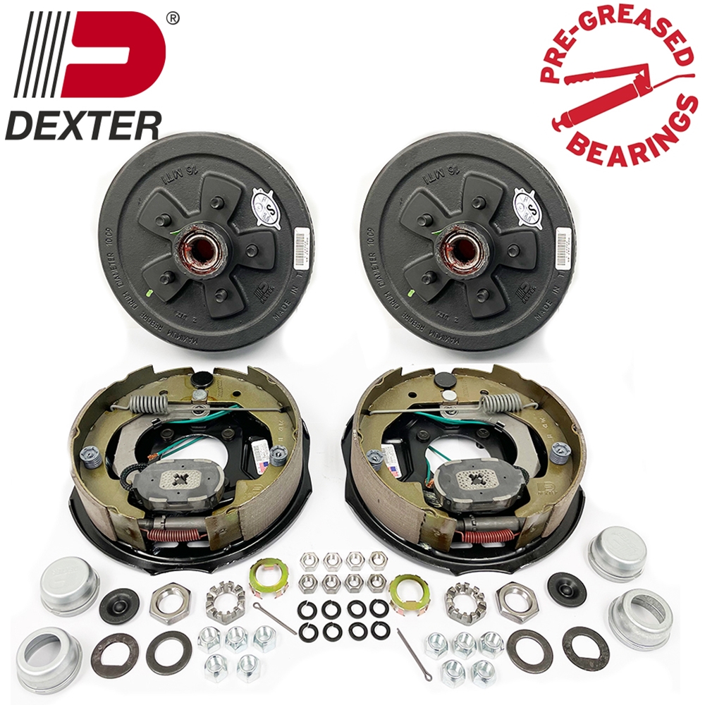 Dexter Pre-Greased Easy Assemble 5 on 5" Hub and Drum Electric Brake Kit for 3,500 lbs. Trailer Axle - PGBK550ELE