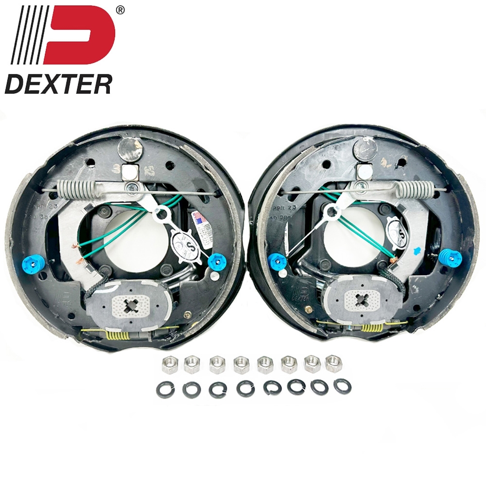 Pair of Dexter 10" x 2 1/4" Nev-R-Adjust Electric Brake Assemblies for 3,500 lbs. Trailer Axles - 23158AUTO-DB