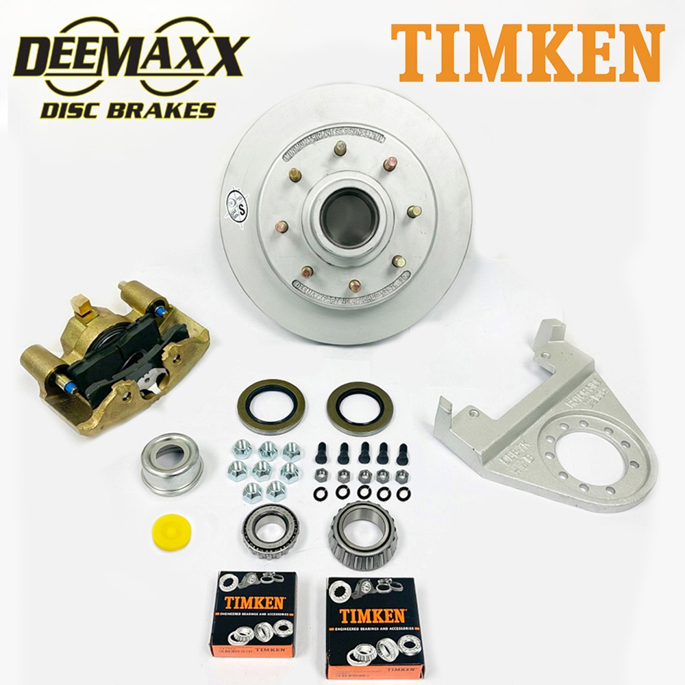 DeeMaxx Pro 7,000 lbs. Disc Brake Kit for One Wheel with Gold Zinc Caliper - DM7KGOLD-TK