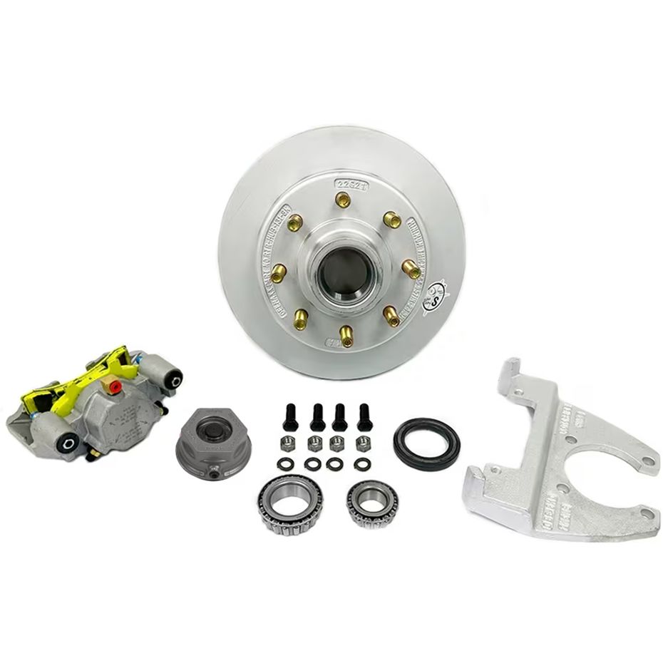 DeeMaxx 8,000 lbs. Disc Brake Kit with 5/8" Studs for One Wheel with Maxx Coating Caliper and Defender Aluminum Cap - DM8KMAXX580-F