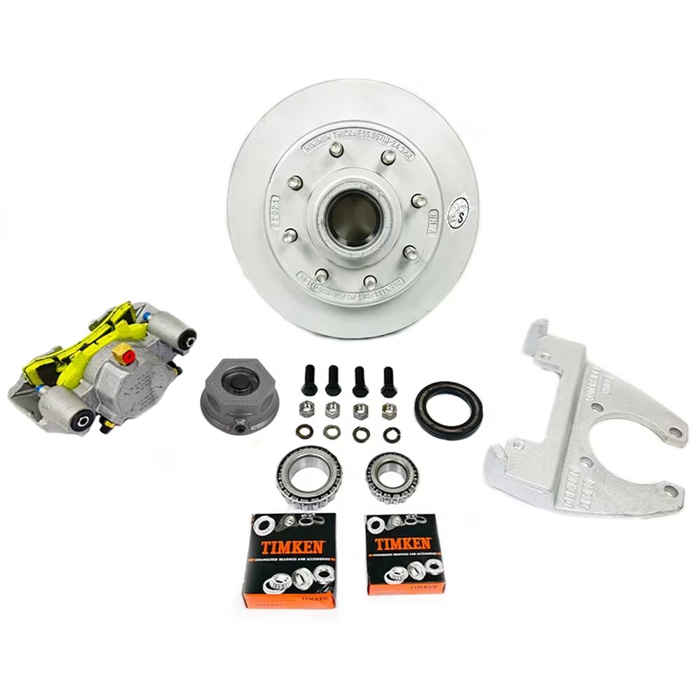 DeeMaxx 8,000 lbs. Disc Brake Kit with 9/16" Studs for One Wheel with Maxx Coating Caliper, Timken Bearings, and Defender Aluminum Oil Cap - DM8KMAXX916-F-TK