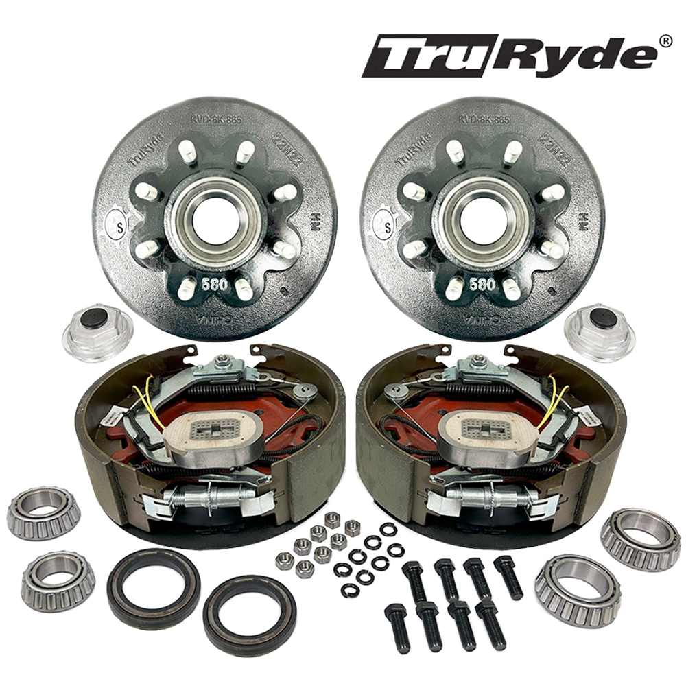8-6.5" Bolt Circle 5/8" Stud TruRyde 8K Axle Self-Adjusting Electric Brake Kit - BK8K580