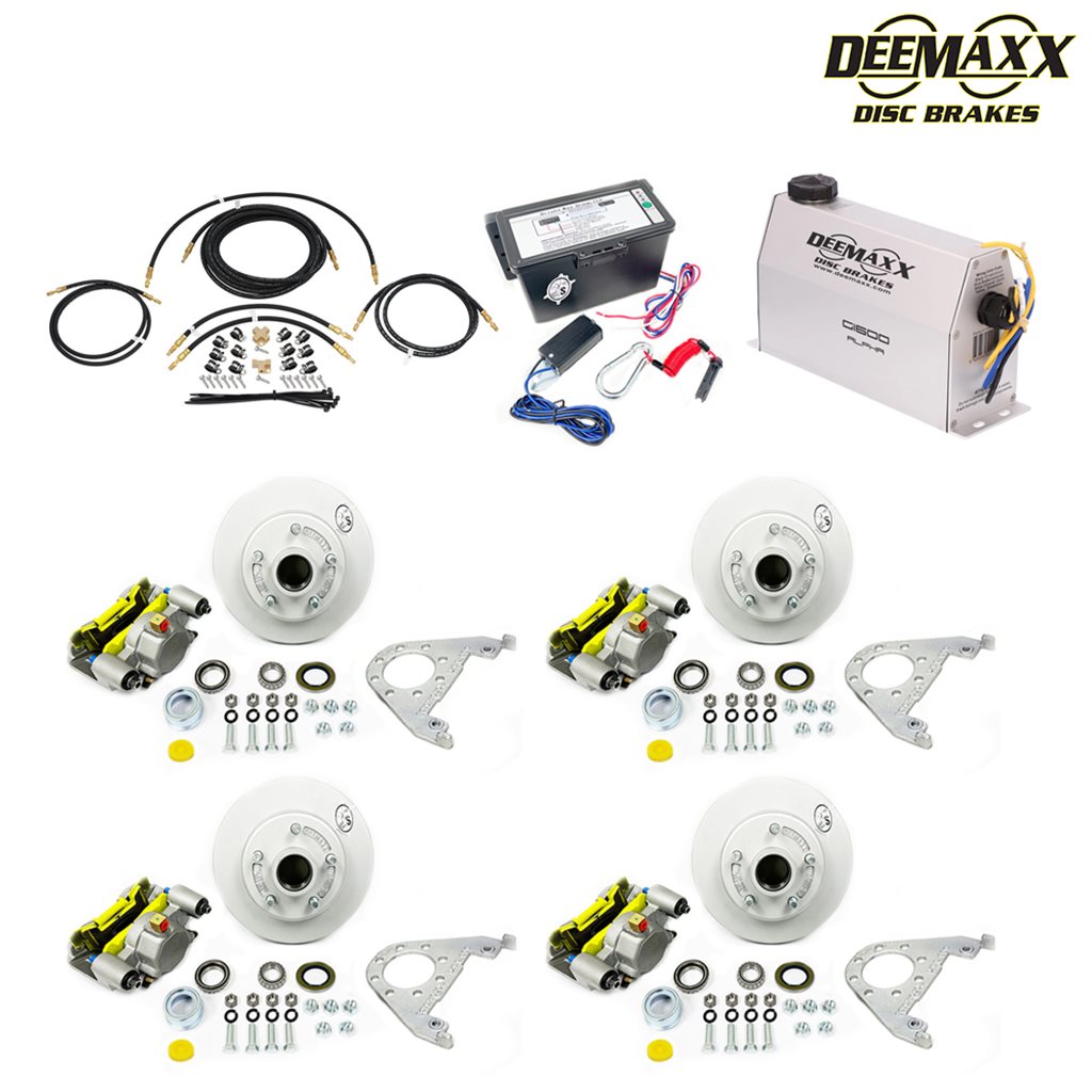 MAXX KIT Electric Over Hydraulic 3,500 lbs. Disc Brake Kit for a Tandem Axle with MAXX Caliper and TruRyde Bearings - DMK35IM2