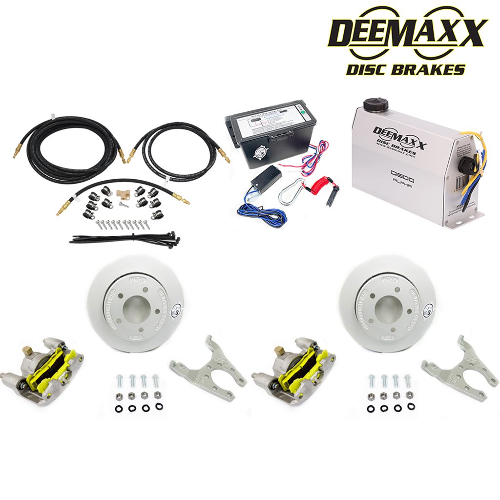MAXX KIT Electric Over Hydraulic 3,500 lbs. Slip Over Disc Brake Kit for a Single Axle with MAXX Dacromet Calipers - DMK35RM1