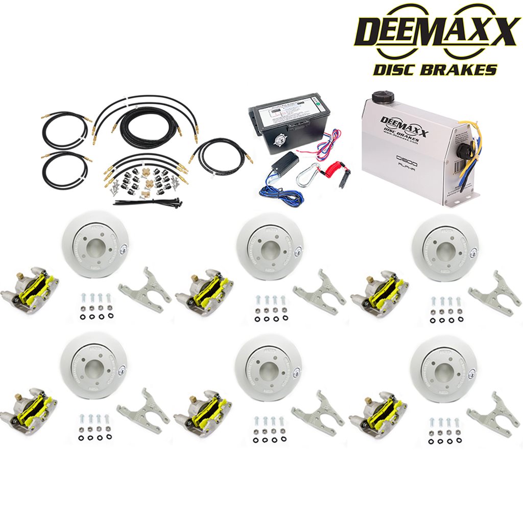 MAXX KIT Electric Over Hydraulic 3,500 lbs. Slip Over Disc Brake Kit for a Triple Axle with MAXX Calipers - DMK35RM3