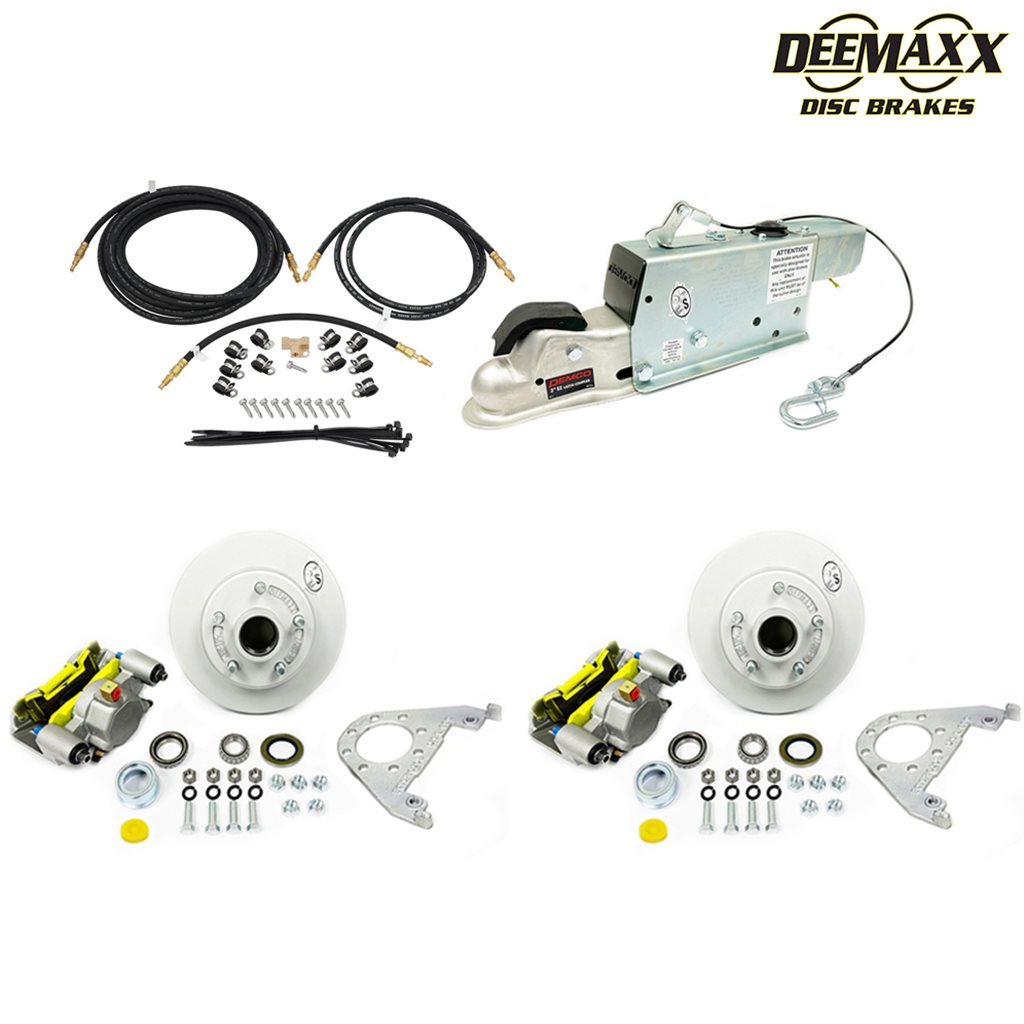 MAXX KIT Hydraulic Actuator 3,500 lbs. Integral Disc Brake Kit for a Single Axle with MAXX Dacromet Calipers and TruRyde Bearings - DMK35IM1ACT