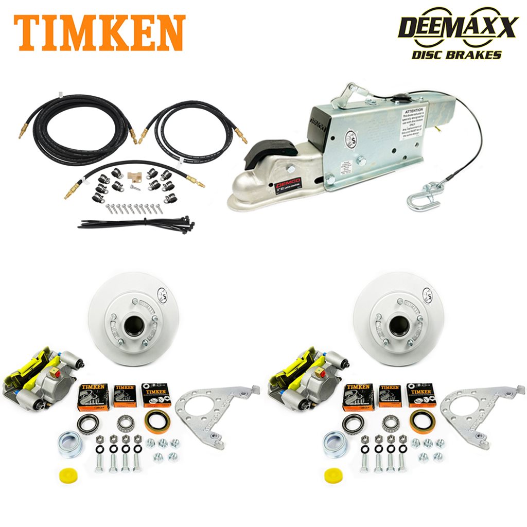 MAXX KIT Hydraulic Actuator 3,500 lbs. Integral Disc Brake Kit for a Single Axle with MAXX Dacromet Calipers and Timken Bearings - DMK35IM1ACT-TK