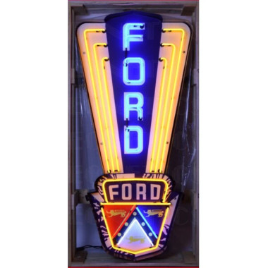 Neonetics 9FORDJ Ford Jubilee Crest Neon Sign In Shaped Steel Can