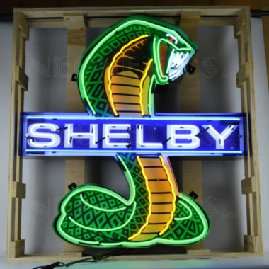 Neonetics 9SHLBY Shelby Cobra Neon Sign In Shaped Steel Can