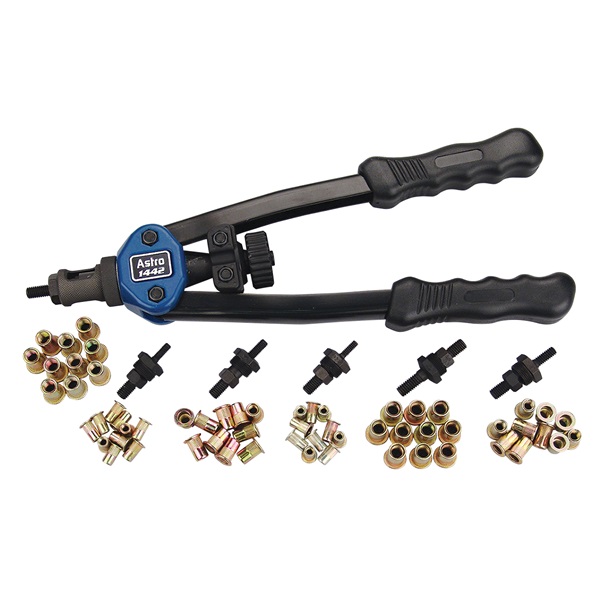Astro Pneumatic 67-Pc Lrg SAE & Metric Hand Rivet Nut/Thread Set Kit