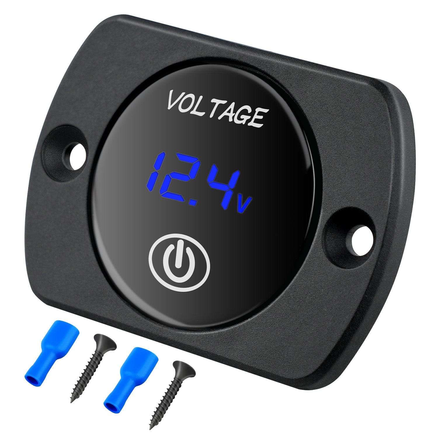 12V LED Display Voltmeter with Touch Switch Digital Voltage Gauge Panel Meter Waterproof Battery Monitor Board 8-48V for Marine Boat Car Automotive Motorcycle Golf Cart