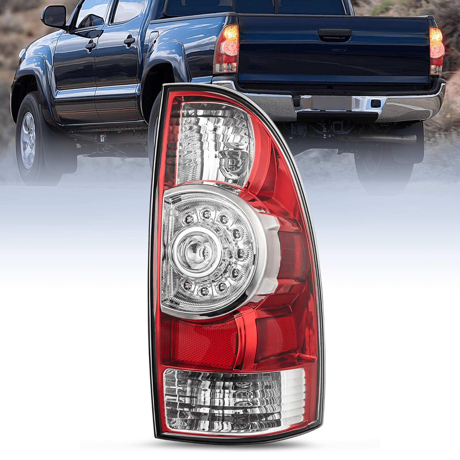 2005 2006 2007 2008 2009 2010 2011 2012 2013 2014 2015 Toyota Tacoma Tail light Assembly Rear Lamp Replacement LED Lens Passenger Side