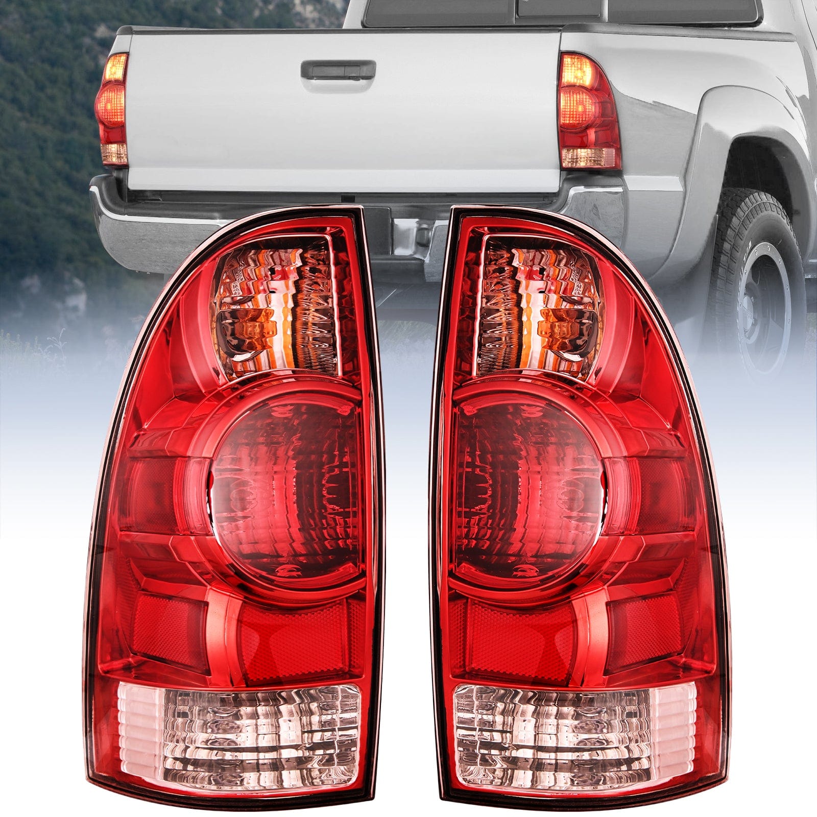 2005 2006 2007 2008 2009 2010 2011 2012 2013 2014 2015 Toyota Tacoma Taillight Assembly Rear Lamp Replacement OE Style Driver Side and Passenger Side