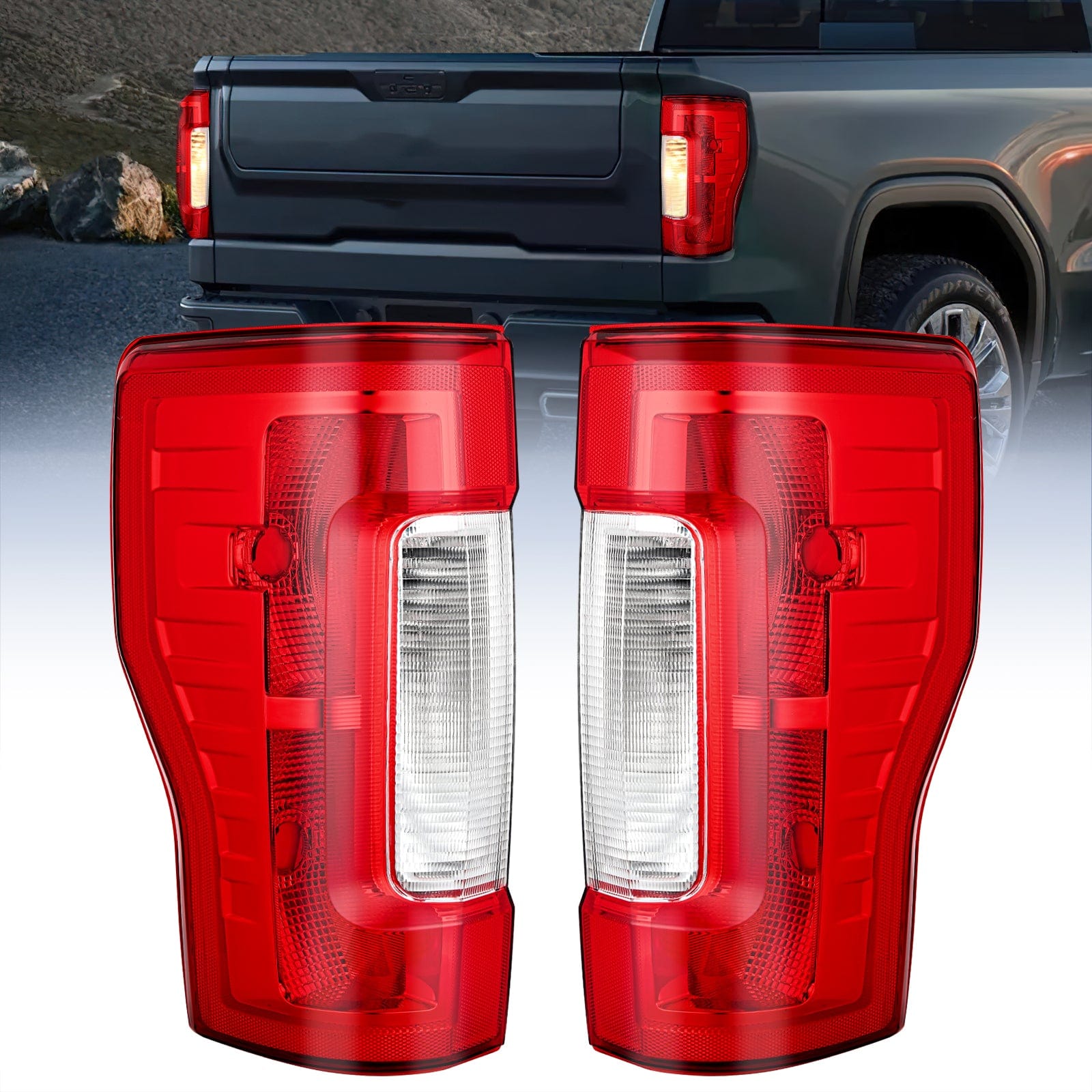 2017 2018 2019 Ford F250 F350 Super Duty Rear Lamp Replacement Taillight Assembly OE Style Driver Side and Passenger Side Red Lens