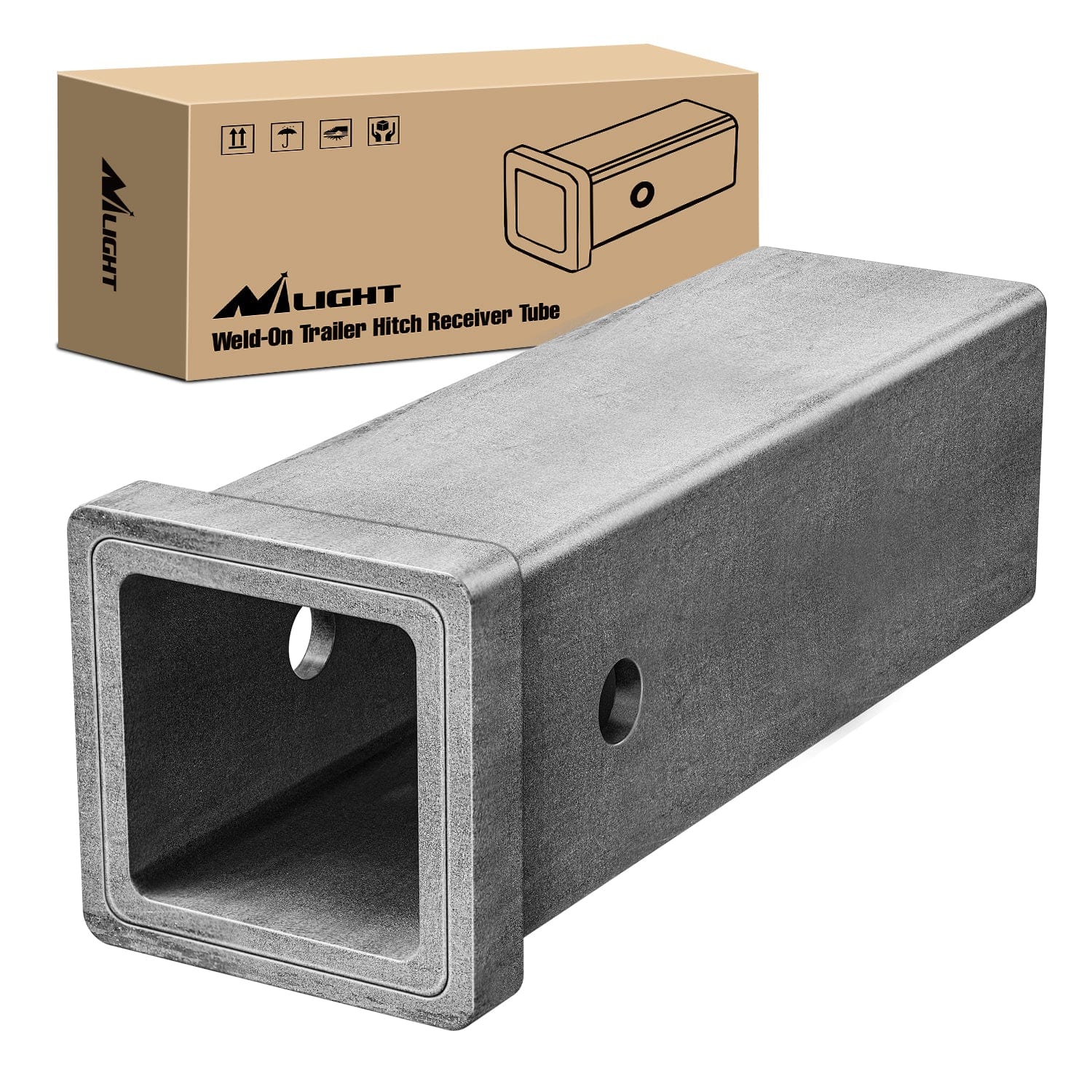 Hitch Adapter 2.5Inch x 10Inch Combo Bar Trailer Receiver Tube Weld-on Raw Steel Hitch Bar