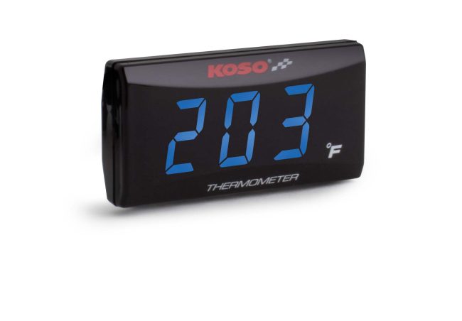 KOSO Super Slim Thermometer, Blue Digits