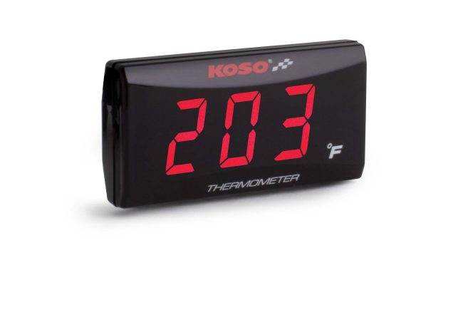 KOSO Super Slim Thermometer, Red Digits