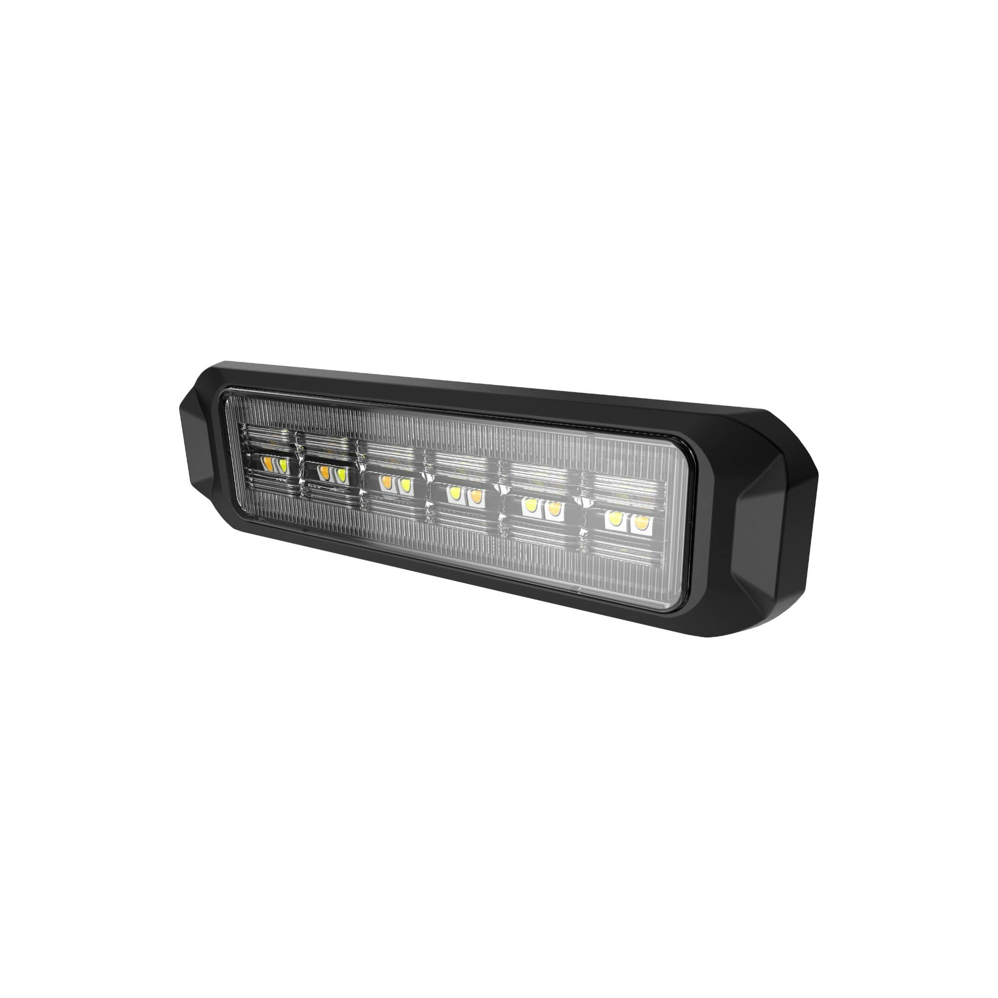 ARC Lighting BB6110B Work Bar Strobe 4 Slim, 4" LED Perimeter Strobe, Amber/White, SAE Certified