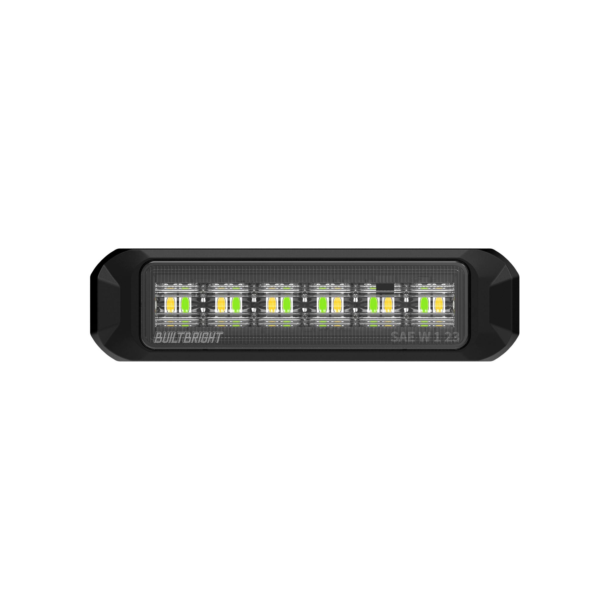 ARC Lighting BB6110D Work Bar Strobe 4 Slim, 4" LED Perimeter Strobe, Amber/Green, SAE Certified