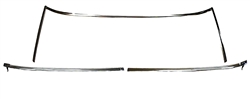 1967 - 1969 Camaro Coupe Windshield Chrome Moldings Set, Upgraded GM Licensed Version