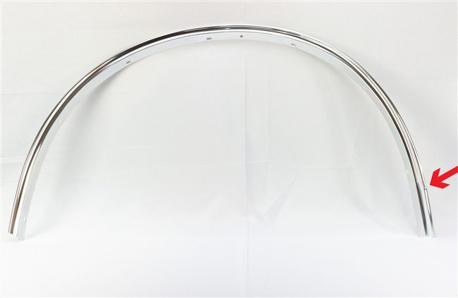 1967 - 1968 Camaro Wheel Well Opening Chrome Molding, Rear RH