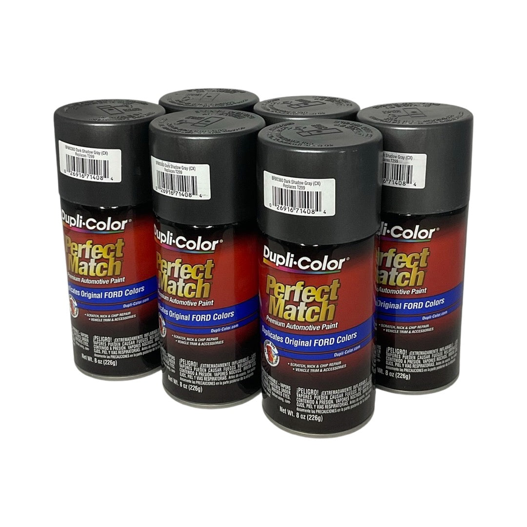 Dupli-Color BFM0360 - 6 Pack Ford Dark Shadow Grey Perfect Match Automotive Spray Paint - 8 oz. ea.