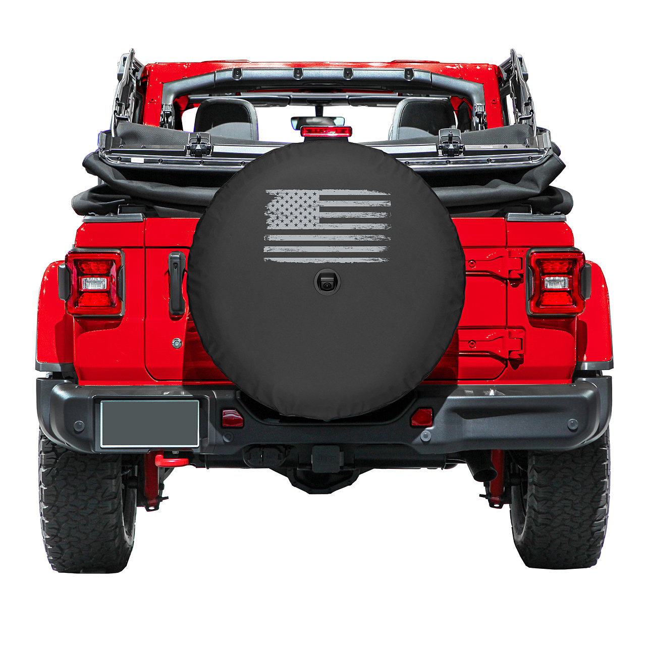 Boomerang Enterprises Distressed American Flag Logo Tire Cover for 18-26 Jeep Wrangler JL